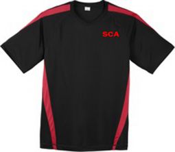 Colorblock PosiCharge Tee, Black/Red